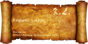 Kegyes Lajos névjegykártya